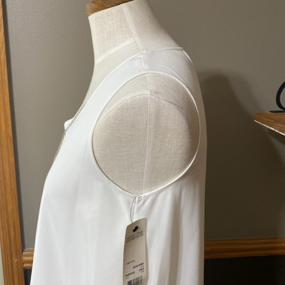 Notations white tiered Flowy tank top with necklace size s NWT - Picture 4 of 8